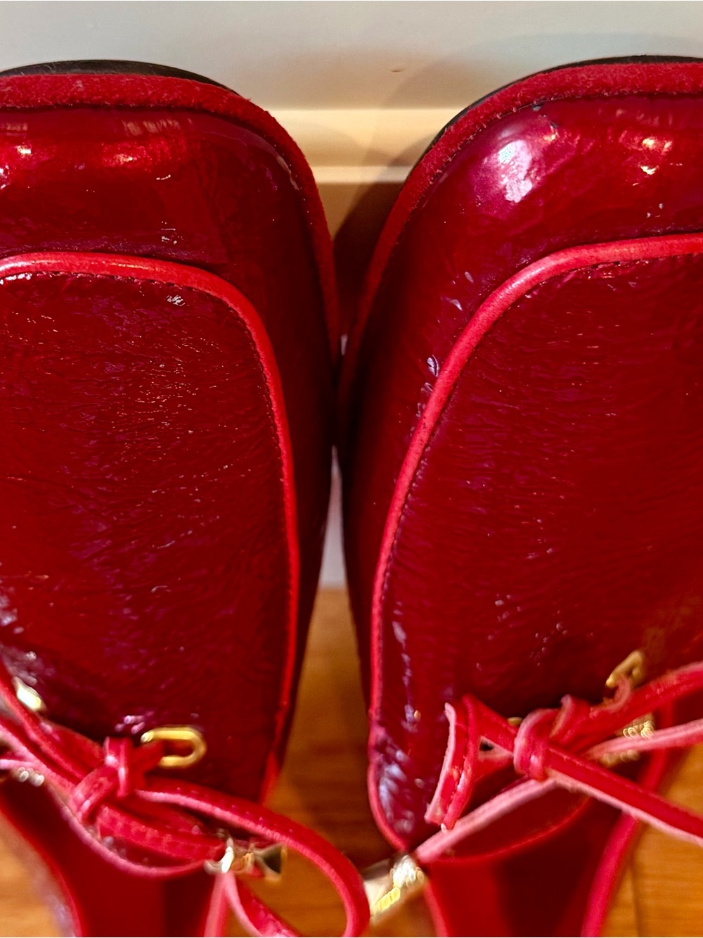 Stefano Ricci vintage women’s size 38/7.5-8 red patent leather loafers - Picture 3 of 7